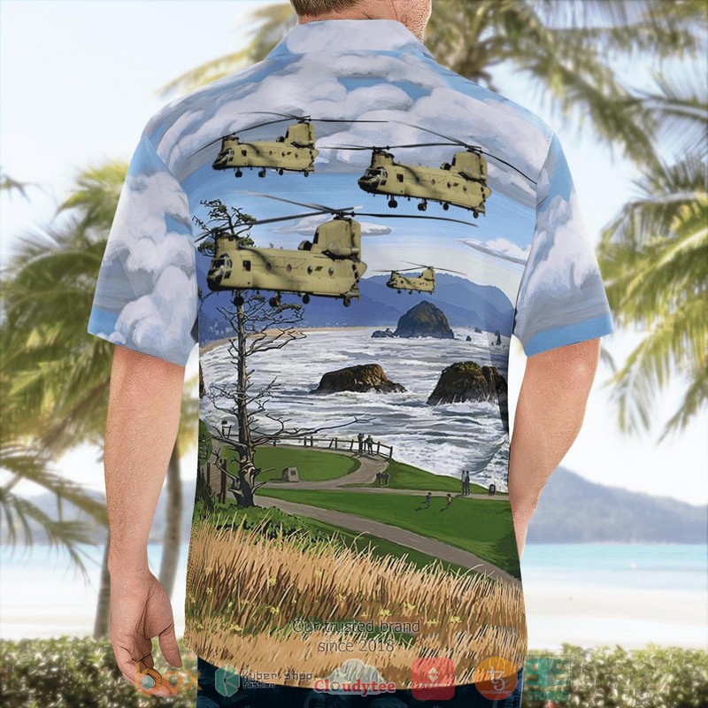 US Army Oregon Army National Guard CH-47 Chinook Helicopter Hawaiian Shirt 2 US Army Oregon Army National Guard CH-47 Chinook Helicopter Hawaiian Shirt word2