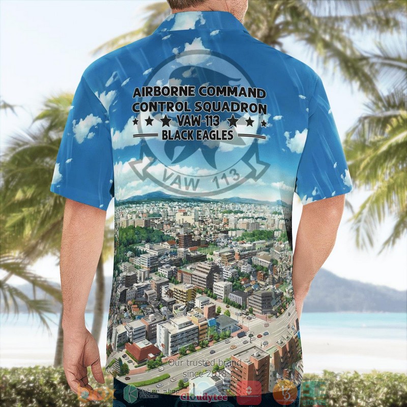 NEW US Navy Airborne Command & Control Squadron 113 VAW-113 E-2A Hawkeye Black Eagles Hawaii Shirt word3