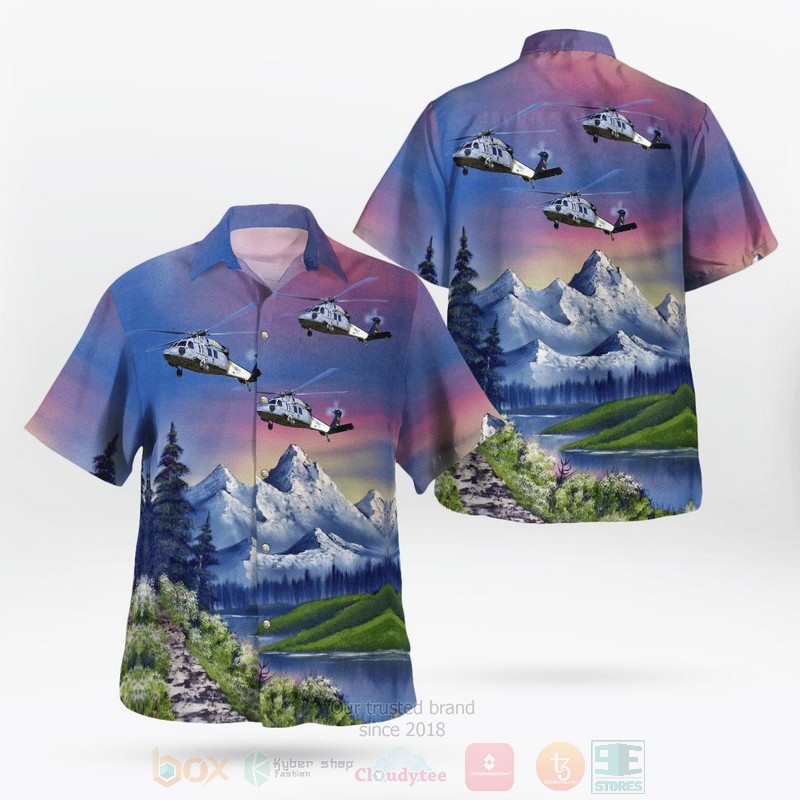 BEST US Navy Sikorsky MH-60S Seahawk of HSC-2 Fleet Angels 3D Aloha Shirt word2