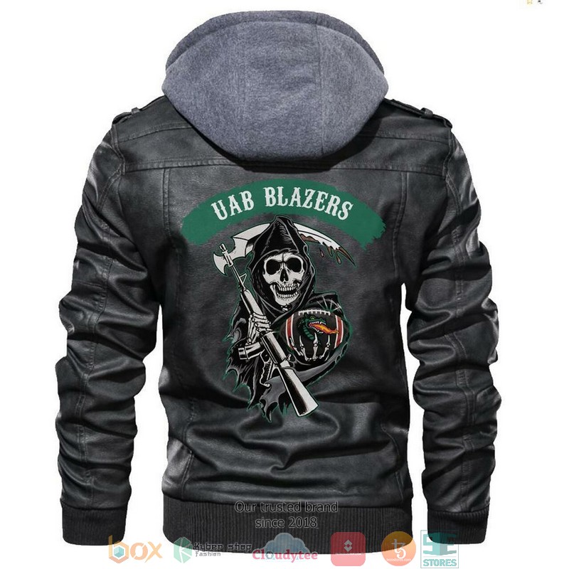 Uab Blazers NCAA Football Black Leather Jacket