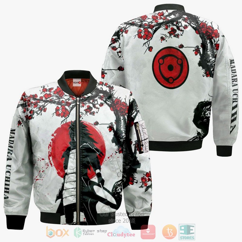 Uchiha Madara Japan Style Naruto Anime 3D Hoodie Bomber Jacket 1 2 3