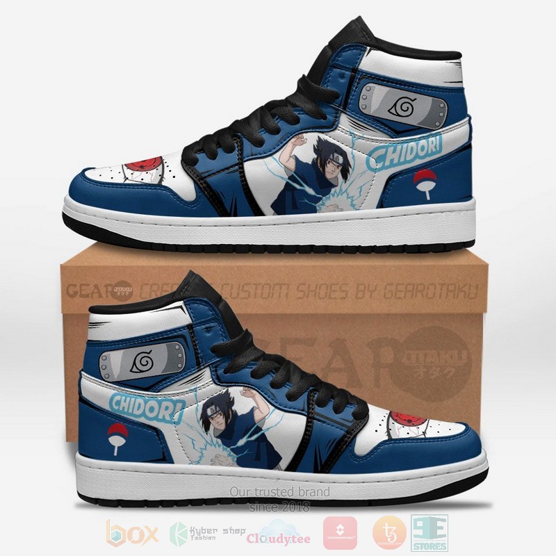 Uchiha Sasuke Chidori Skill Naruto Custom Anime Air Jordan High Top Shoes