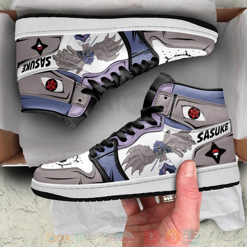 BEST Anime Uchiha Sasuke Cursed Naruto Custom Air Jordan High Top Sneakers 4 Uchiha Sasuke Cursed Naruto Custom Anime Air Jordan High Top Shoes 1 2 3