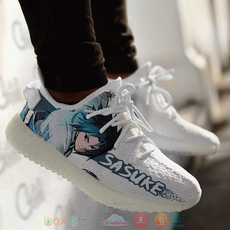 BEST Uchiha Sasuke Sharingan Yeezy Shoes Sneaker 3 Uchiha Sasuke Sharingan Anime Yeezy Shoes 1 2