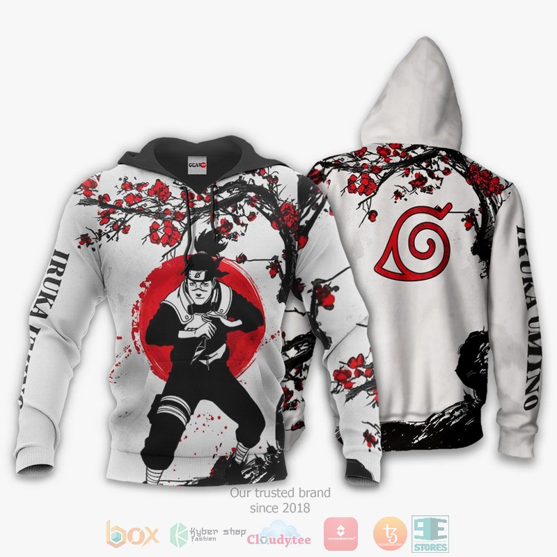 NEW Umino Iruka Japan Style Naruto Anime Full Printed 3D Sweater, Hoodie 3 Umino Iruka Japan Style Naruto Anime 3D Hoodie Bomber Jacket 1 2