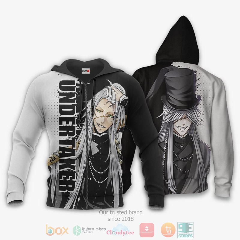 Undertaker Black Butler Anime 3D Hoodie Bomber Jacket