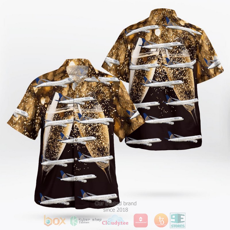 HOT United Airlines Boeing 757-200 Happy New Year Hawaii Shirt 2 United Airlines Boeing 757 200 Happy New Year Hawaiian Shirt