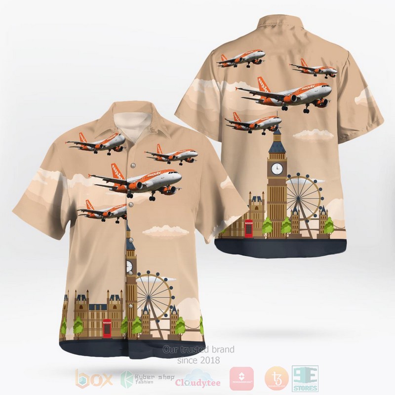 BEST United Kingdom Airlines, EasyJet Airbus A319-100 3D Aloha Shirt