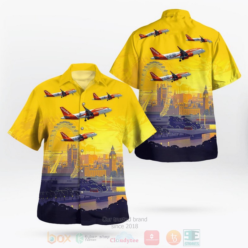 BEST United Kingdom Airlines, EasyJet Airbus A320neo 3D Aloha Shirt word3