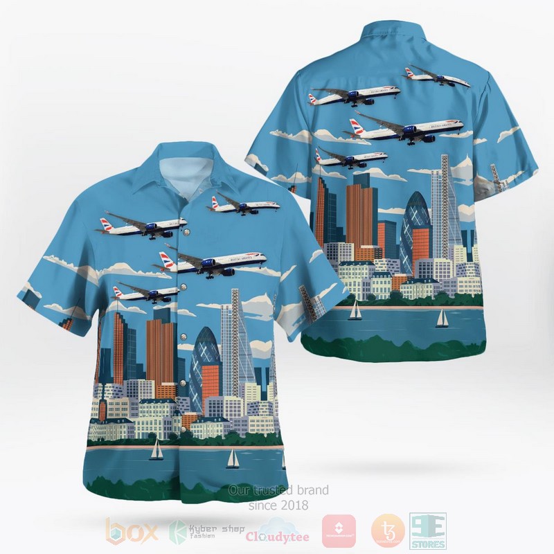 BEST United Kingdom, British Airways Airbus A350-1000 3D Aloha Shirt word1