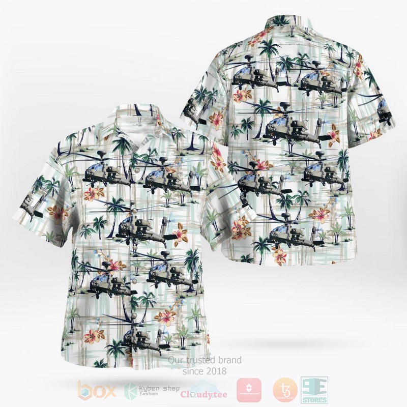 BEST United Kingdom, British Army, AgustaWestland Apache AH1 3D Aloha Shirt word3