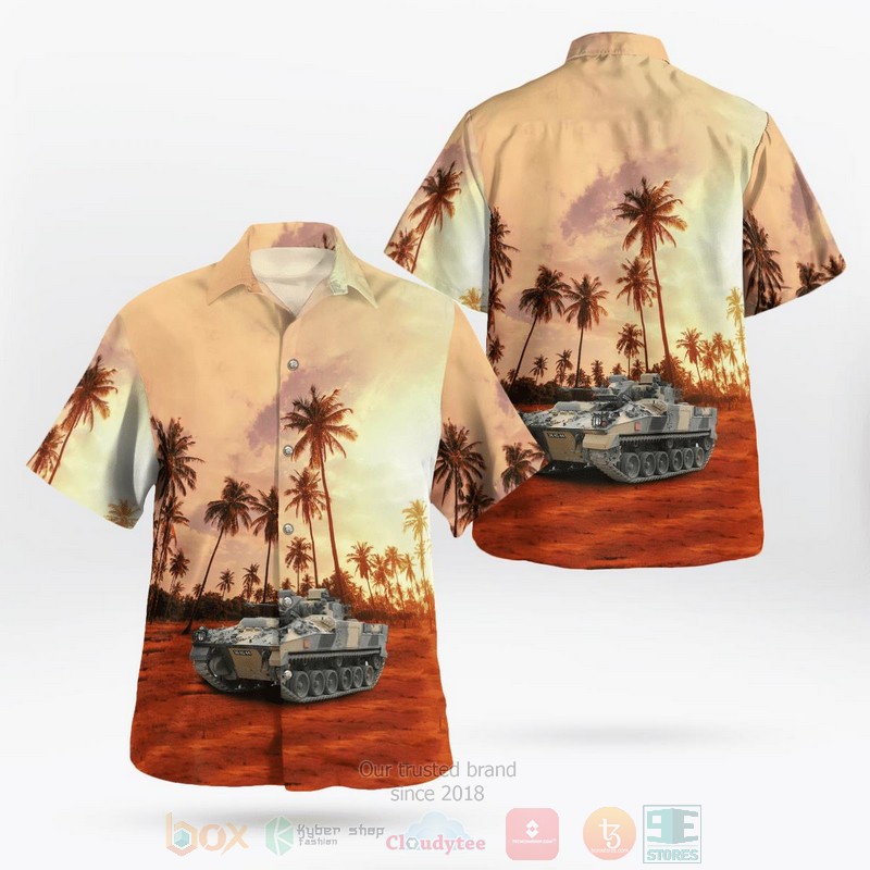 BEST United Kingdom, British Army, FV510 Warrior Infantry Section Vehicle 3D Aloha Shirt word2