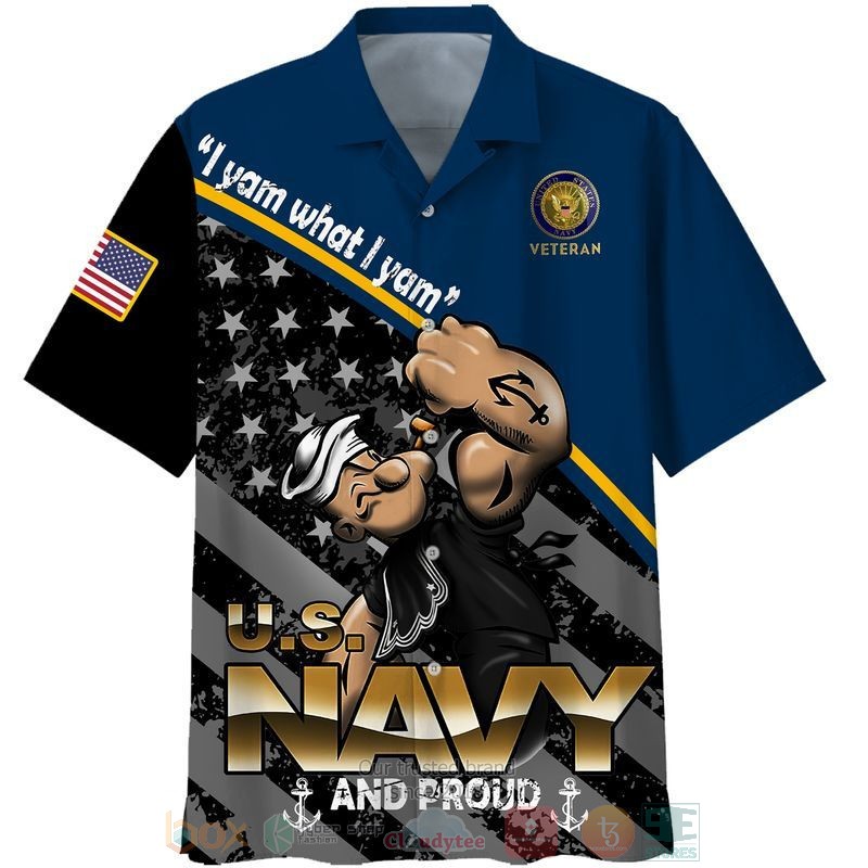 Us Navy Veteran And Proud Short Sleeve Hawaiian Shirt