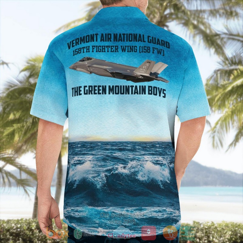 Vermont Air National Guard 158th Fighter Wing 158 FW F-35A Lightning II Hawaiian Shirt 2 Vermont Air National Guard 158th Fighter Wing 158 FW F-35A Lightning II Hawaiian Shirt word2