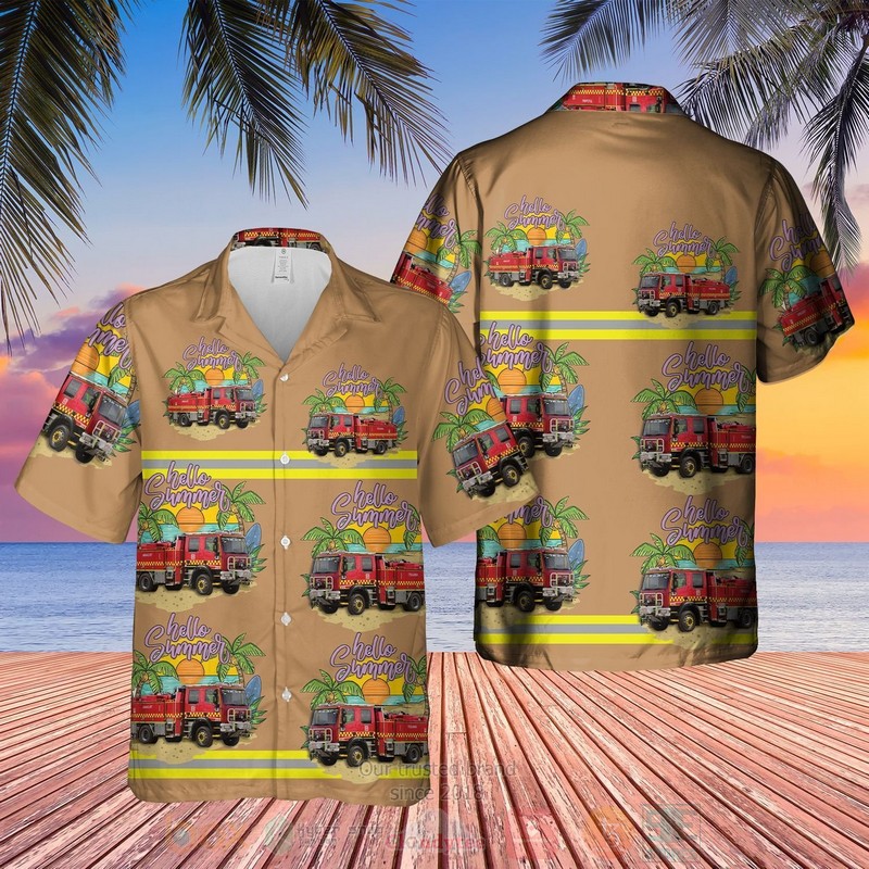 BEST Victoria Fire Service Truck Brown 3D Aloha Shirt 3 Victoria Fire Service Truck Brown Hawaiian Shirt
