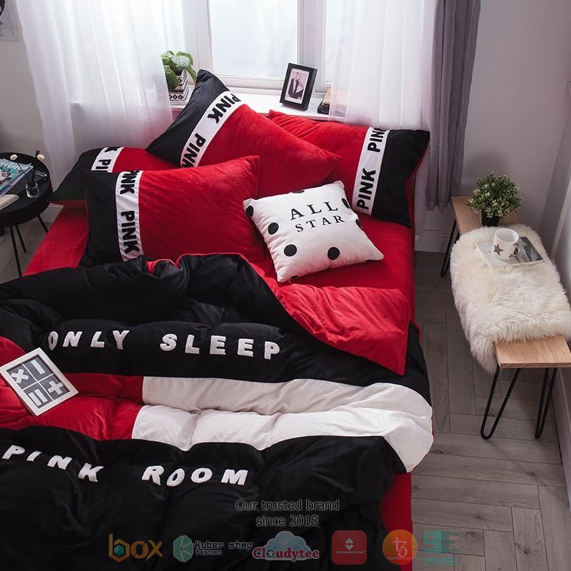 Victorias Secret black red Bedding Set