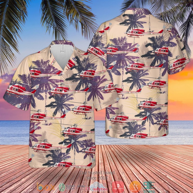 Vigili Del Fuoco Agusta-Bell AB 412 Limited Hawaiian Shirt word1