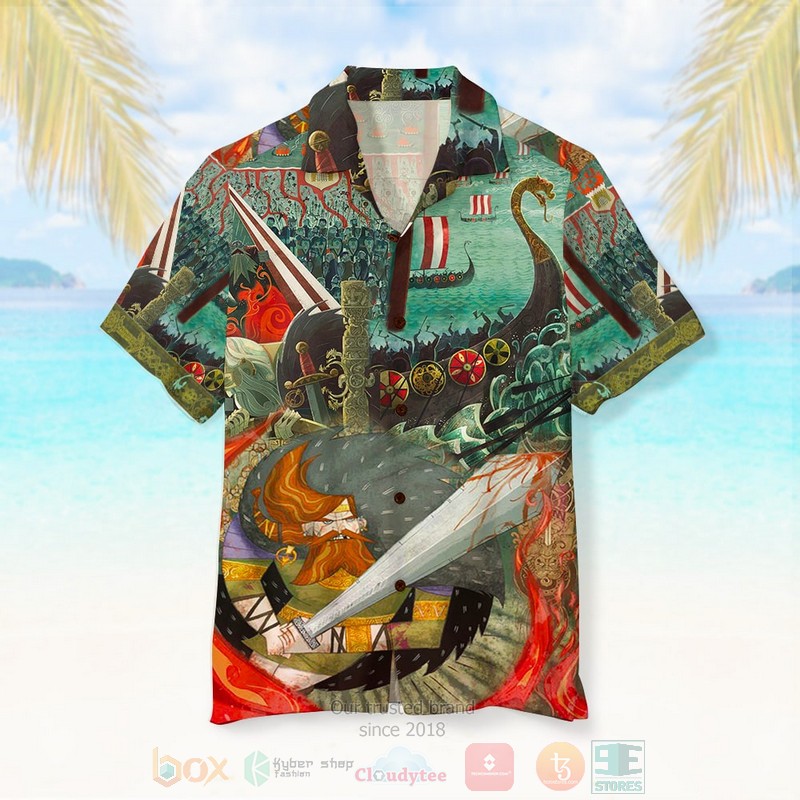 BEST Viking Warrior Doodle Art Pattern 3D Aloha Shirt 2 BEST Viking Warrior Doodle Art Pattern 3D Aloha Shirt word1