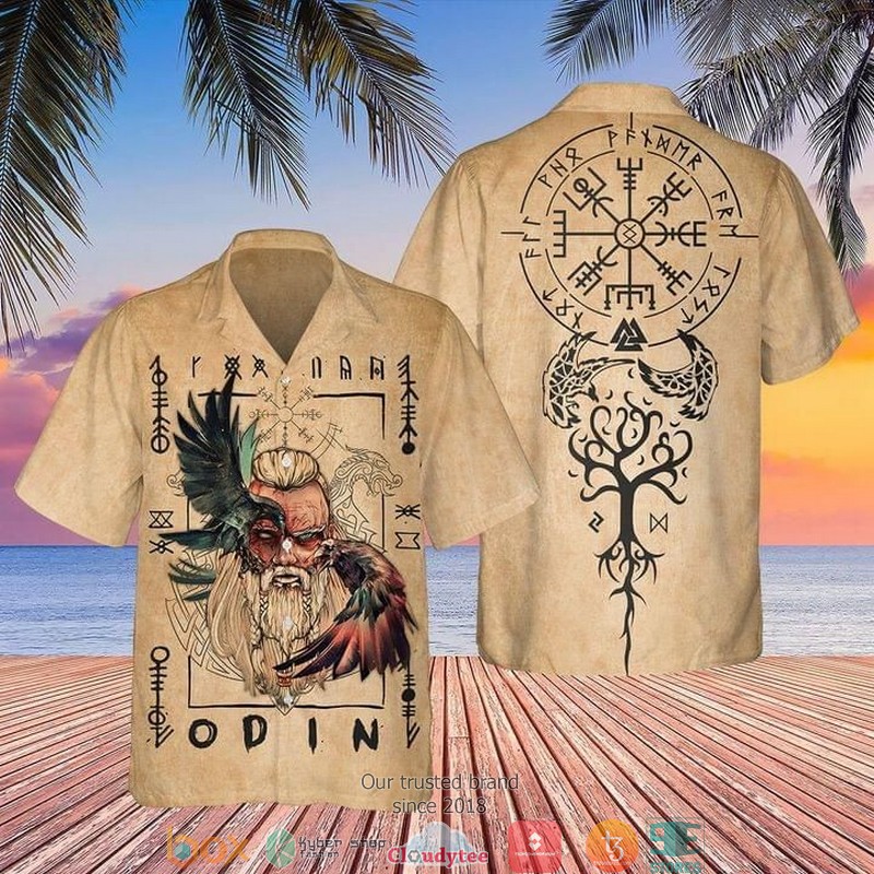 Viking Warrior Print Short Sleeve Hawaiian Shirt 3 Viking Warrior Print Short Sleeve Hawaiian Shirt