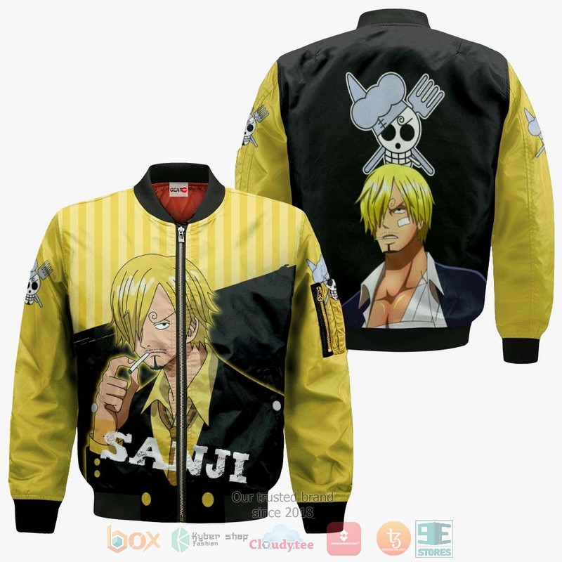 NEW Vinsmoke Sanji One Piece Anime Full Printed 3D Sweater, Hoodie 4 Vinsmoke Sanji One Piece Anime 3D Hoodie Bomber Jacket 1 2 3
