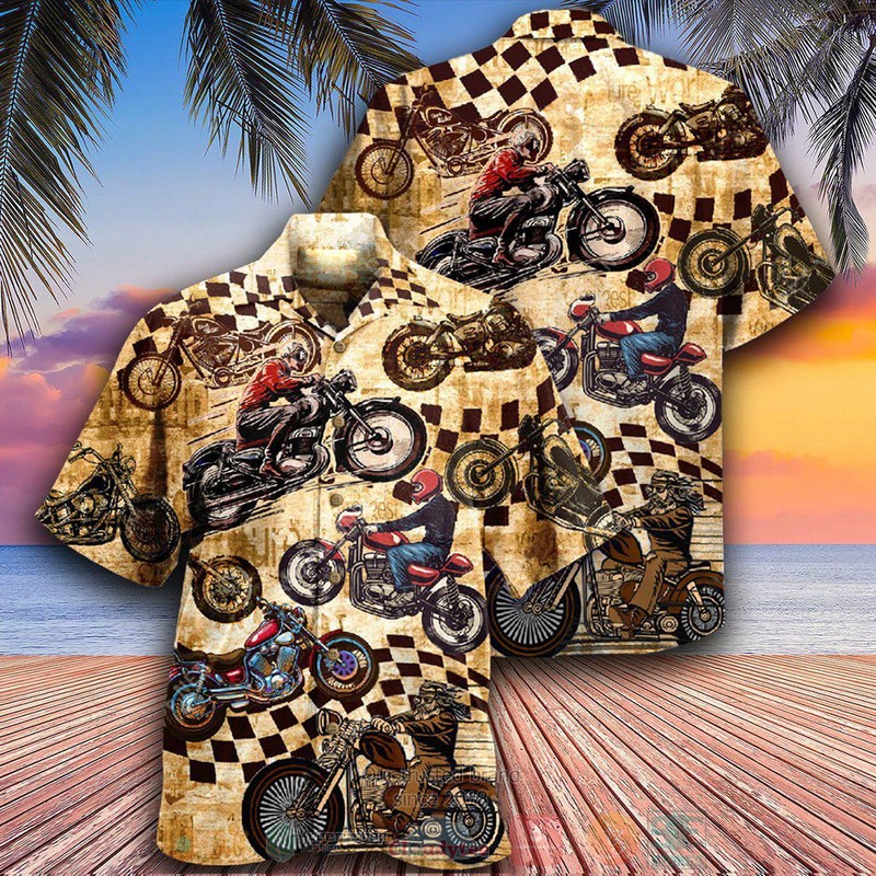 BEST Vintage Motorcycle Bike 3D Aloha Shirt word1