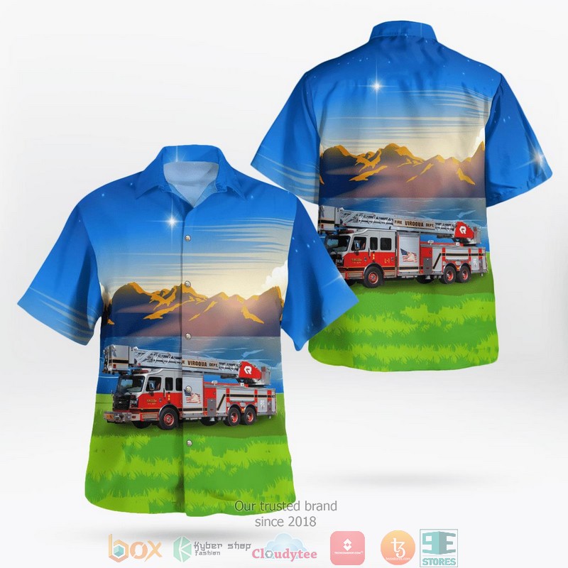 NEW Viroqua Wisconsin Viroqua Fire Department Hawaii Shirt word1