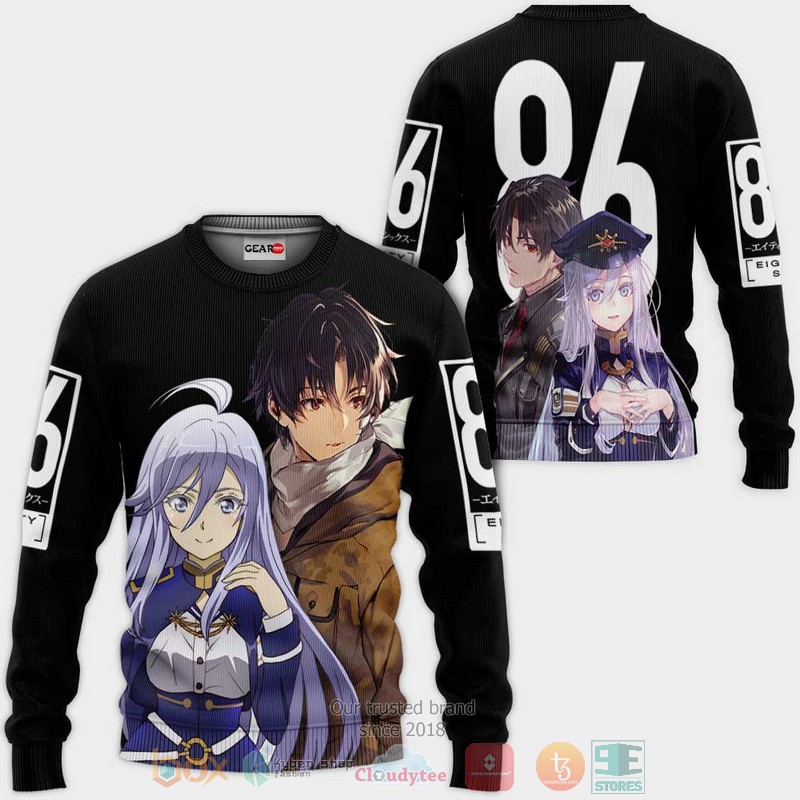 NEW Vladilena and Shinei 86 Eighty Six Anime Full Printed 3D Sweater, Hoodie 2 Vladilena and Shinei 86 Eighty Six Anime 3D Hoodie Bomber Jacket 1