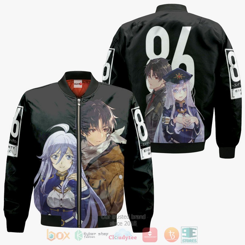 NEW Vladilena and Shinei 86 Eighty Six Anime Full Printed 3D Sweater, Hoodie 4 Vladilena and Shinei 86 Eighty Six Anime 3D Hoodie Bomber Jacket 1 2 3