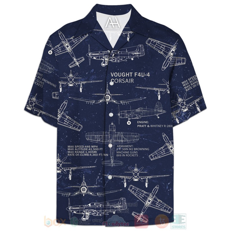 BEST Vought F4u-4 Corsair 3D Aloha Shirt 6 Vought F4u 4 Corsair Hawaiian Shirt