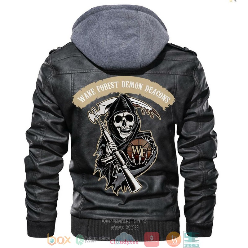 Wake Forest Demon Deacons NCAA Basketball Sons Of Anarchy Black Leather Jacket