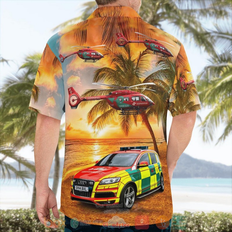 BEST Wales Air Ambulance RRV & G-WENU Eurocopter EC145 Helicopter Hawaii Shirt 2 Wales Air Ambulance RRV G WENU Eurocopter EC145 Helicopter Hawaiian Shirt 1