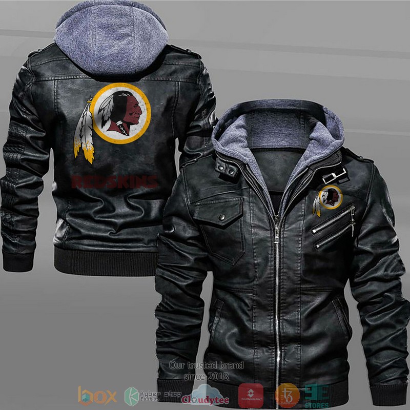 Washington Redskins Black Brown Leather Jacket