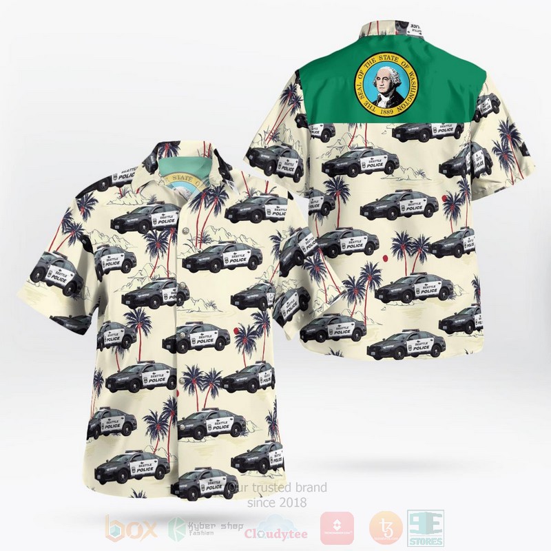 Washington Seattle Police Car Hawaiian Shirt