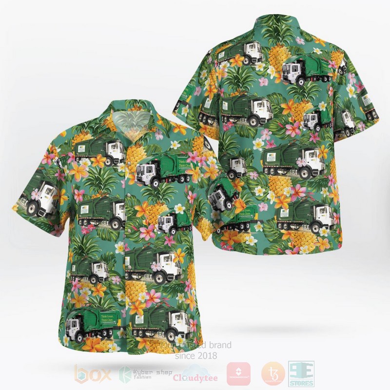 NEW Waste Management Garbage Truck pineapple Hawaii Shirt 1 NEW Waste Management Garbage Truck pineapple Hawaii Shirt word1