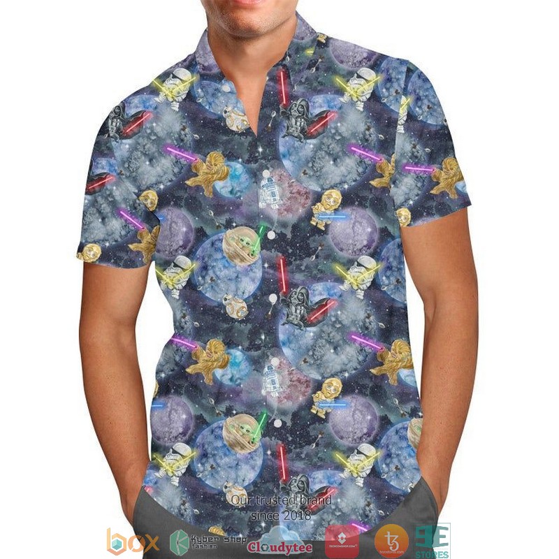 Watercolor Star Wars Battle Short Sleeve Hawaiian Shirt 3 Watercolor Star Wars Battle Short Sleeve Hawaiian Shirt