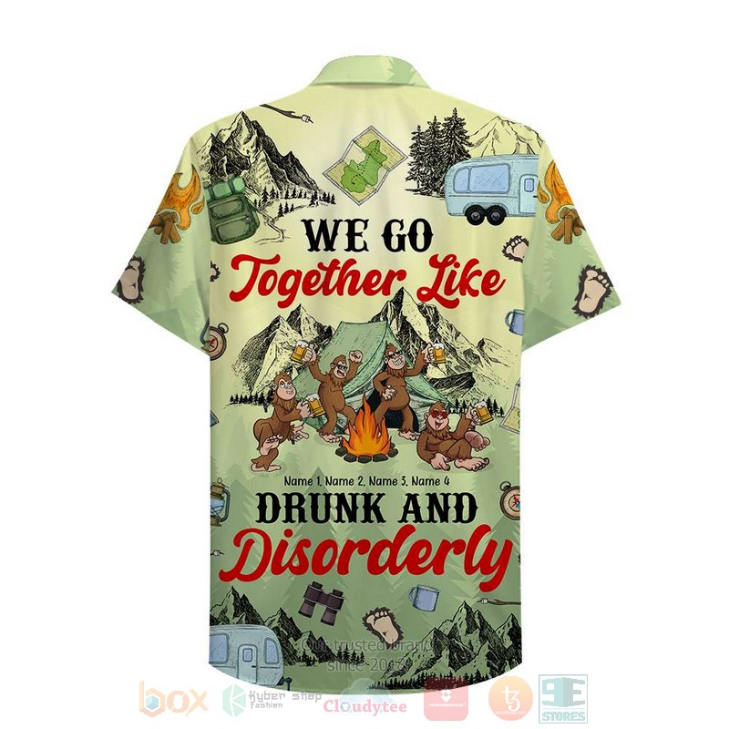 BEST We Go Together Like Camping Bigfoot Custom Name 3D Aloha Shirt word2
