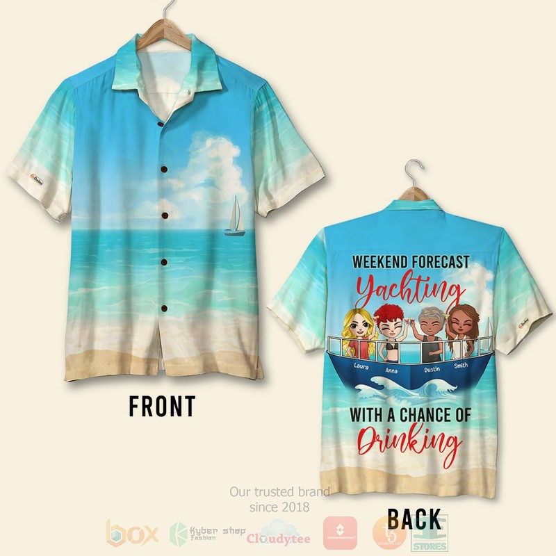 BEST Weekend Forecast Yachting With A Chance Of Drinking Custom Name 3D Aloha Shirt 8 BEST Weekend Forecast Yachting With A Chance Of Drinking Custom Name 3D Aloha Shirt word3
