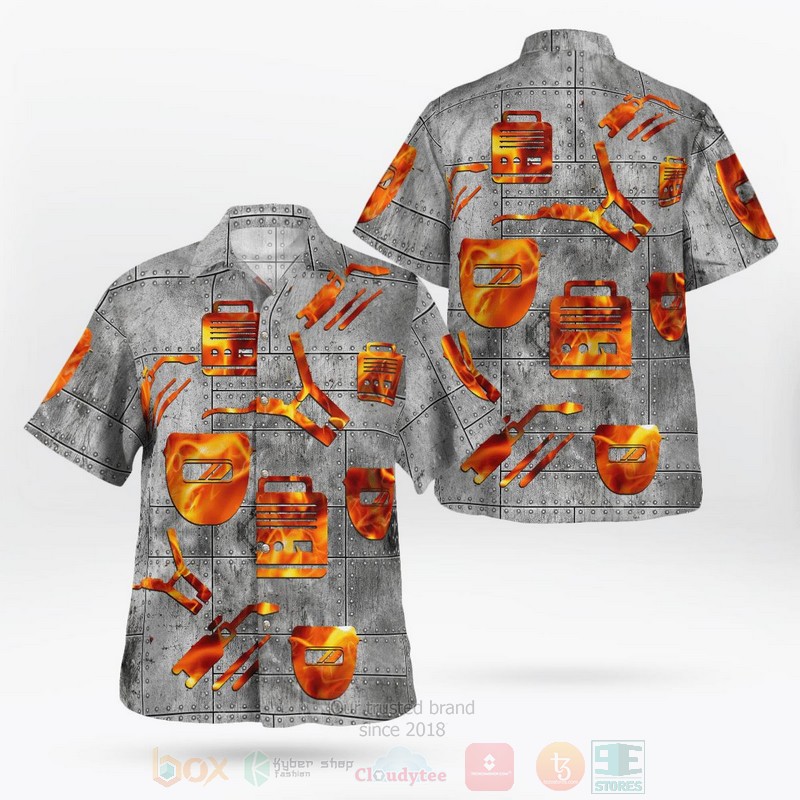 BEST Welder Welds Metal Grey 3D Aloha Shirt word1