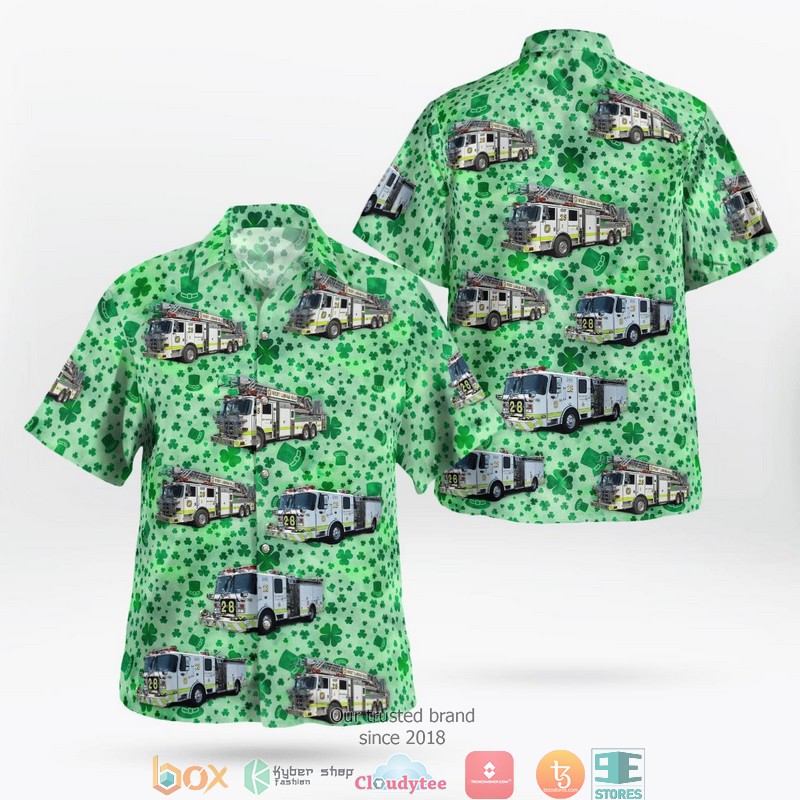 West Lanham Hills Volunteer Fire Department Maryland Saint Patrick's Day Hawaiian Shirt