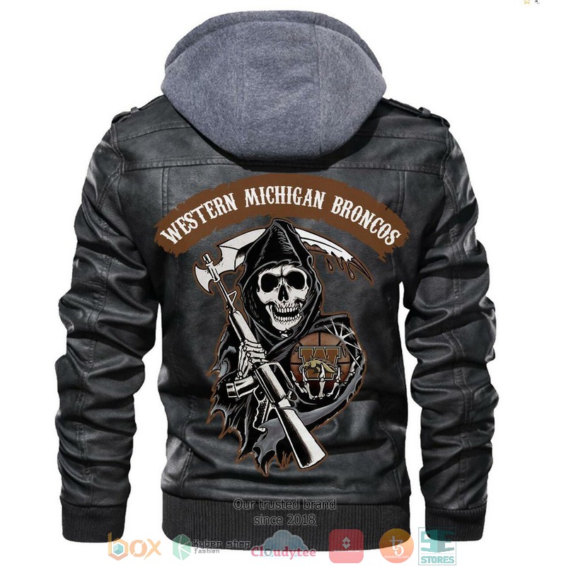 Western Michigan Broncos NCAA Basketball Black Leather Jacket
