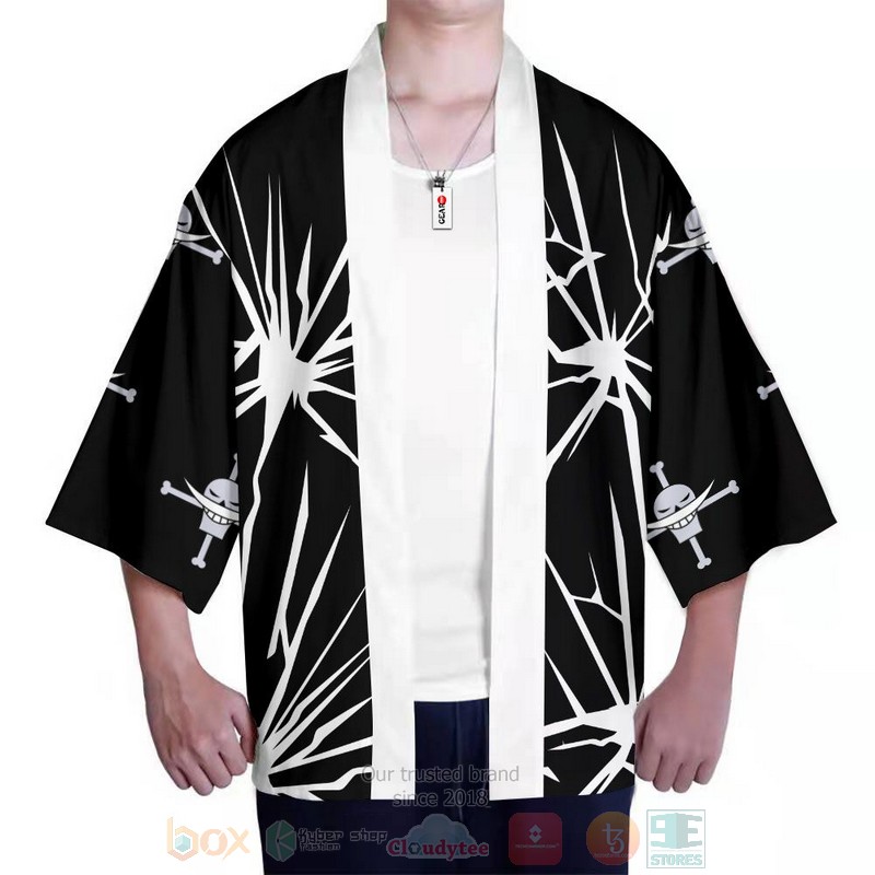 BEST Whitebeard Pirates One Piece Anime Japan 3D Print Kimono 3 Whitebeard Pirates One Piece Anime Inspired Kimono 1 2