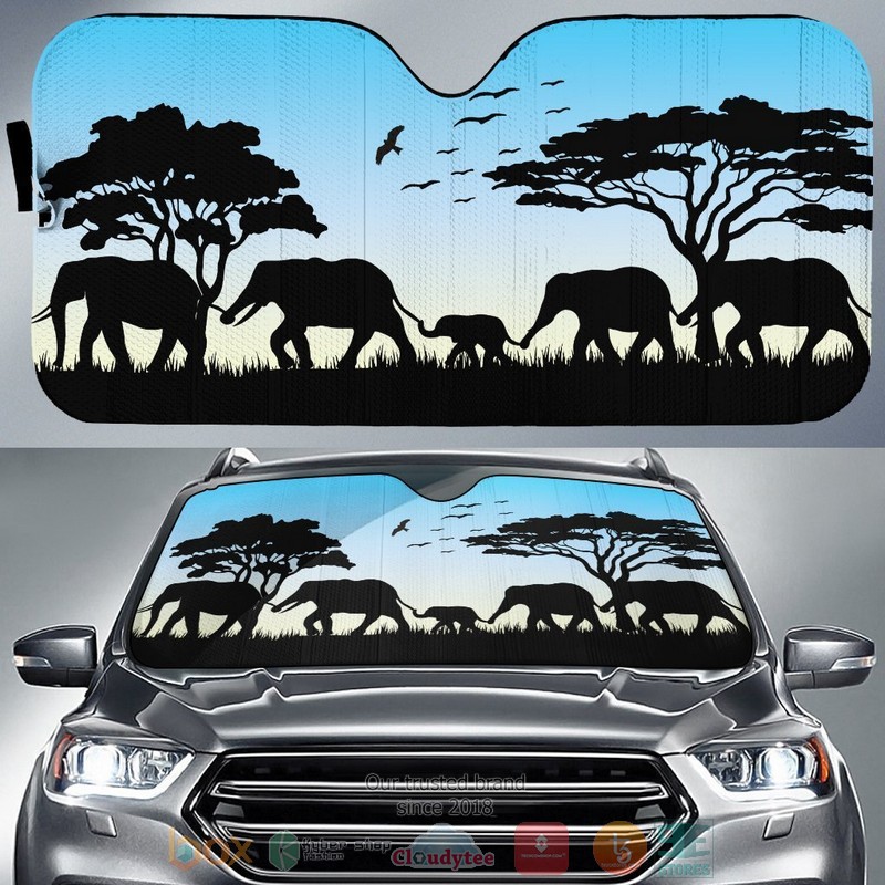 Wild Nature In Africa Blue Sky Car Sunshade