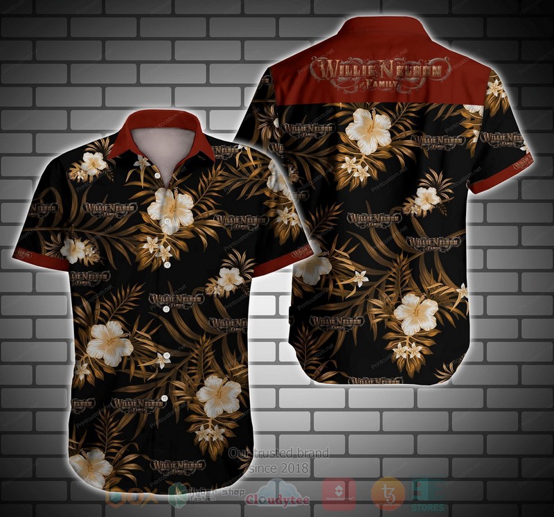 BEST Willie Nelson All Over Print Tropical Shirt 1 Willie Nelson Short Sleeve Hawaiian Shirt