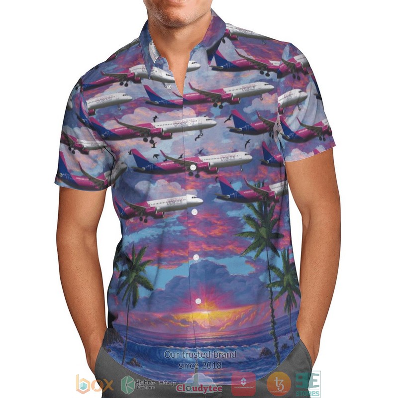 NEW Wizz Air Hungary Airbus A321-271NX Hawaii Shirt 2 Wizz Air Hungary Airbus A321 271NX Hawaiian Shirt 1