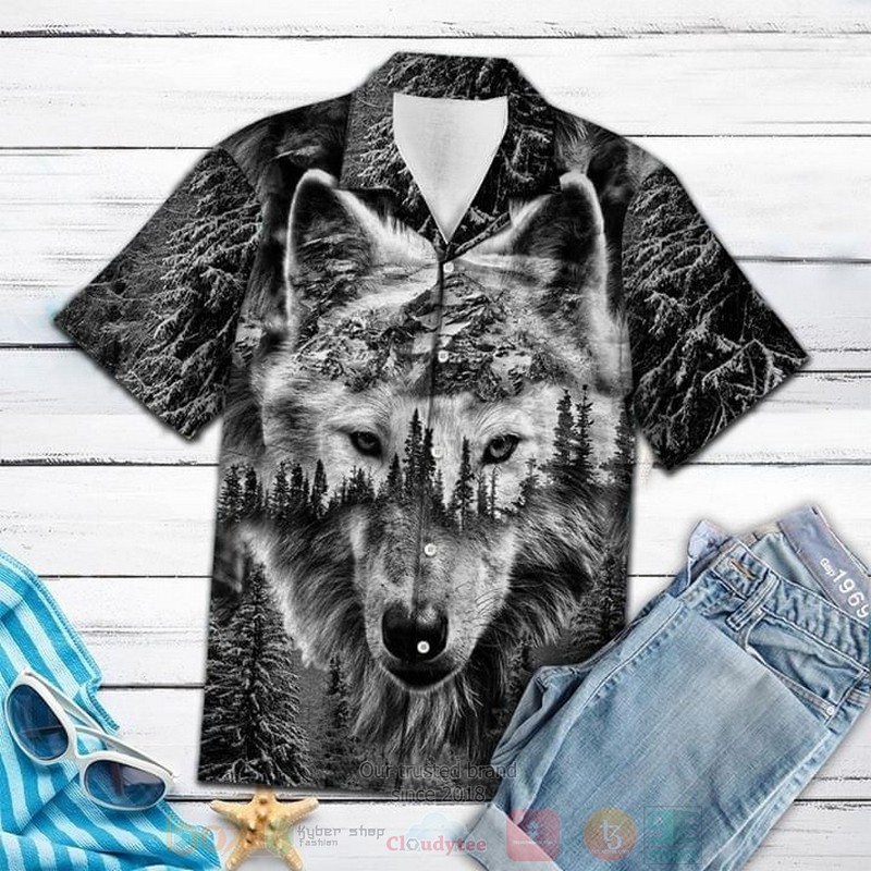 BEST Wolf Animal Lovers All Over Print Aloha Shirt 1 Wolf Animal Lovers Short Sleeve Hawaiian Shirt