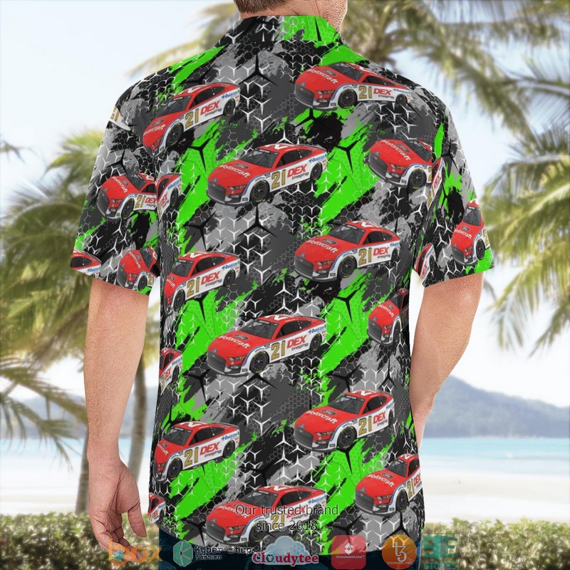 Wood Brothers Racing No. 21 Motorcraft Ford Mustang Hawaiian Shirt word1