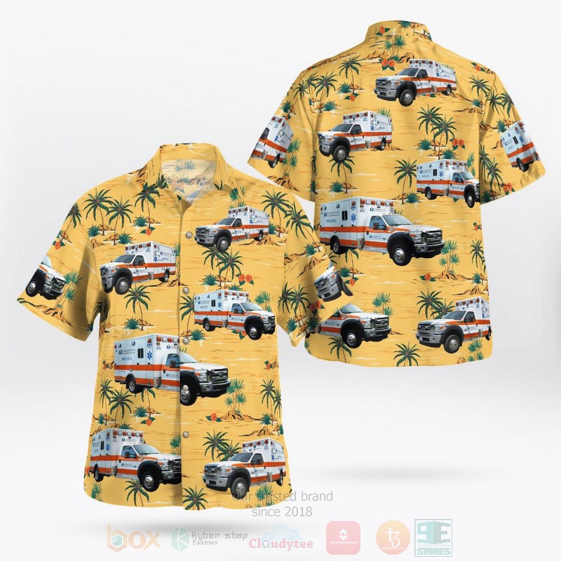 Worcester Massachusetts UMass Memorial EMS Hawaiian Shirt