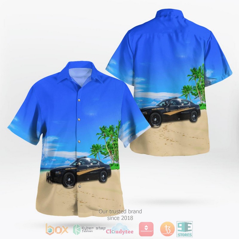 Wyoming Highway Patrol Hawaiian Shirt word3