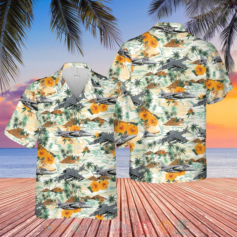 BEST RAF British Aerospace Harrier II-Harrier GR7 3D Aloha Shirt 3 RAF British Aerospace Harrier II Harrier GR7 Hawaiian Shirt