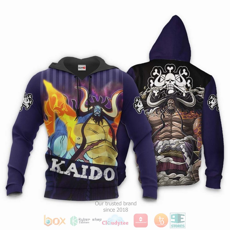 NEW Yonko Kaido One Piece Anime Full Printed 3D Sweater, Hoodie 3 Yonko Kaido One Piece Anime 3D Hoodie Bomber Jacket 1 2